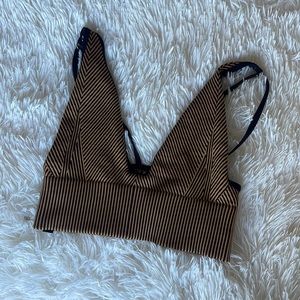 Black and Tan Low Cut Bralette Top